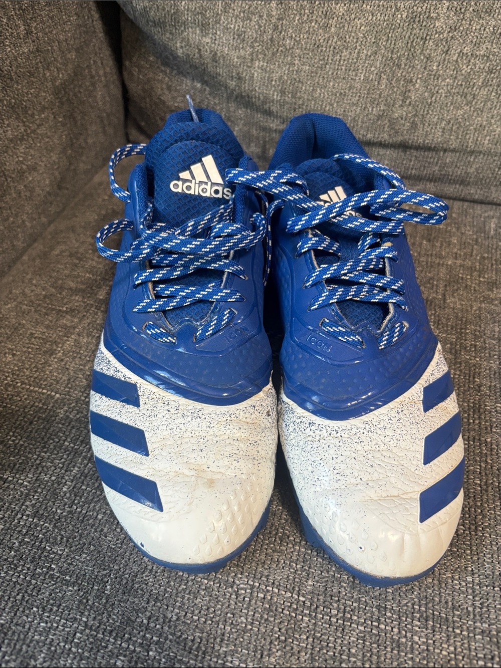 adidas Blue and White Boys Baseball Cleats